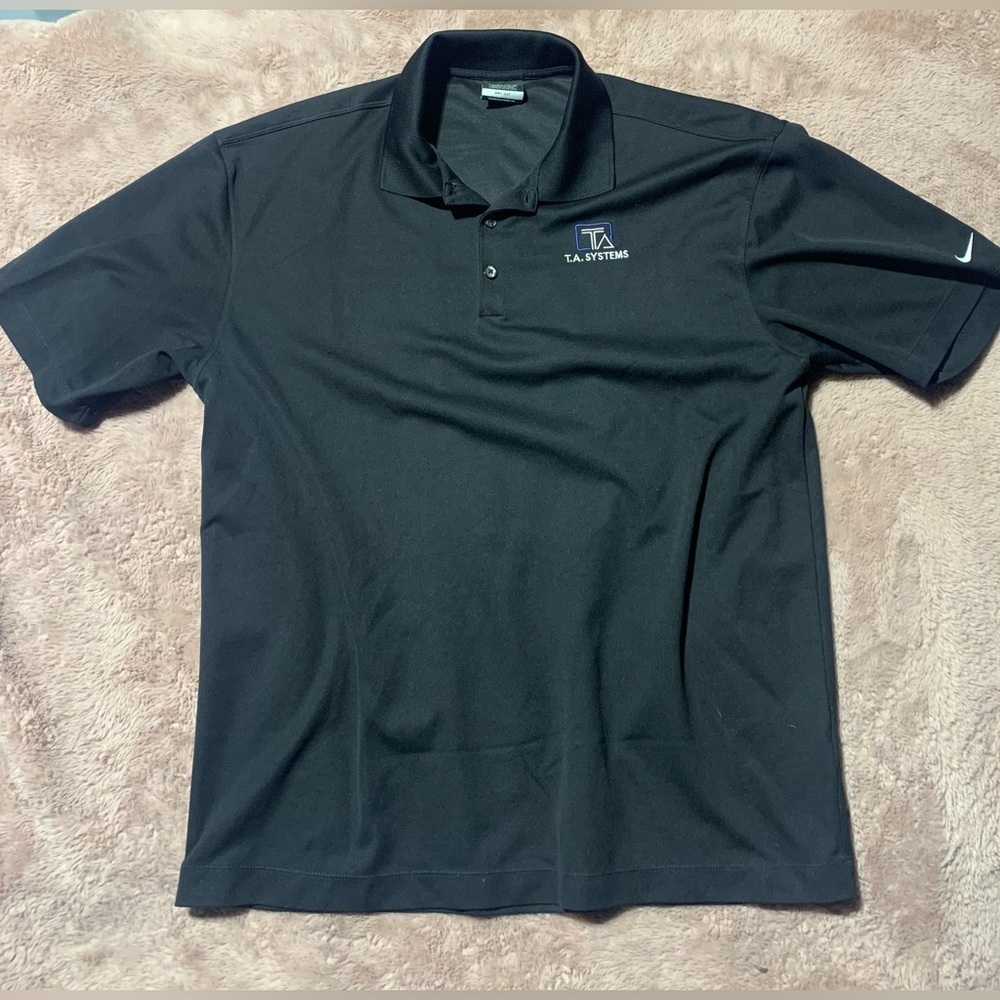 3/$15 Men's Black Nike Golf Dri Fit Polo Shirt Large
